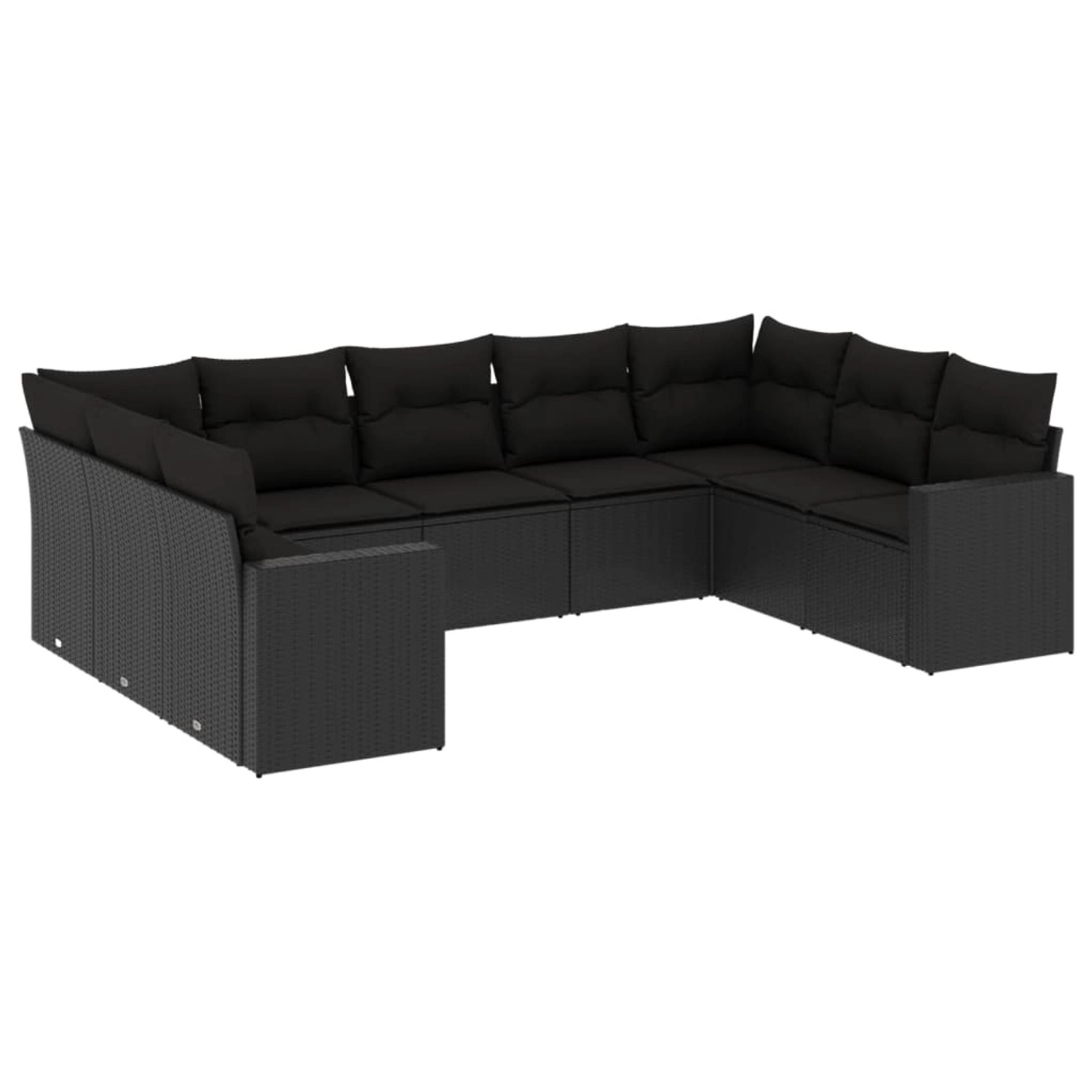 vidaXL 9-tlg Garten-Sofagarnitur mit Kissen Schwarz Poly Rattan Modell 28 günstig online kaufen