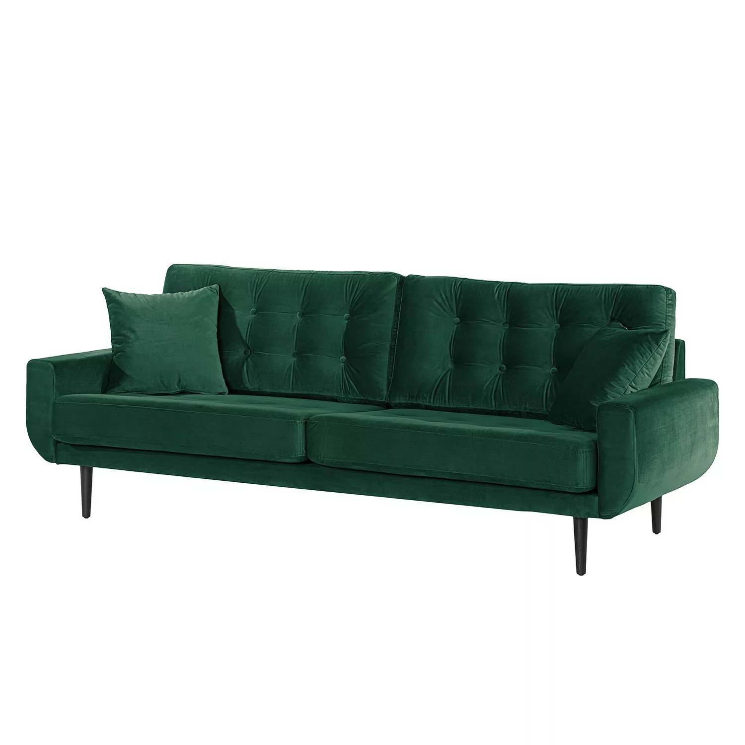 home24 Norrwood Sofa Vaise I 3-Sitzer Antikgrün Samt 214x83x90 cm günstig online kaufen