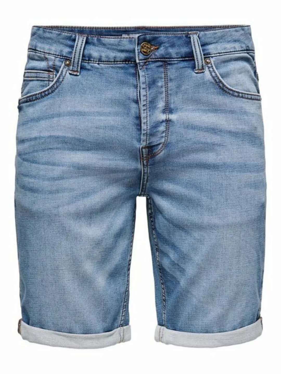 Only & Sons Herren Jeans Short ONSPLY JOG BLUE SHORTS PK 8584- Regular Fit günstig online kaufen