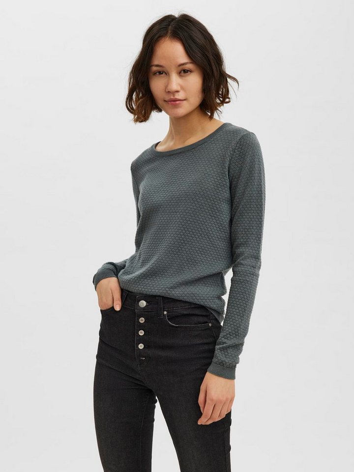 Vero Moda Rundhalspullover VMCARE STRUCTURE LS O-NECK BLOU NOOS günstig online kaufen