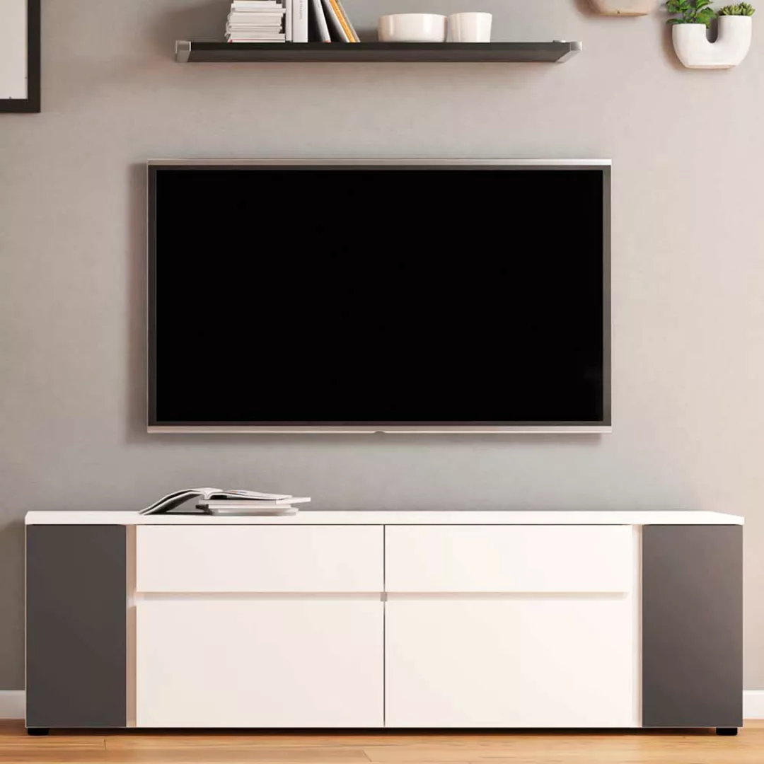 Fernseh Unterschrank modern 170 cm breit zwei Schubladen günstig online kaufen