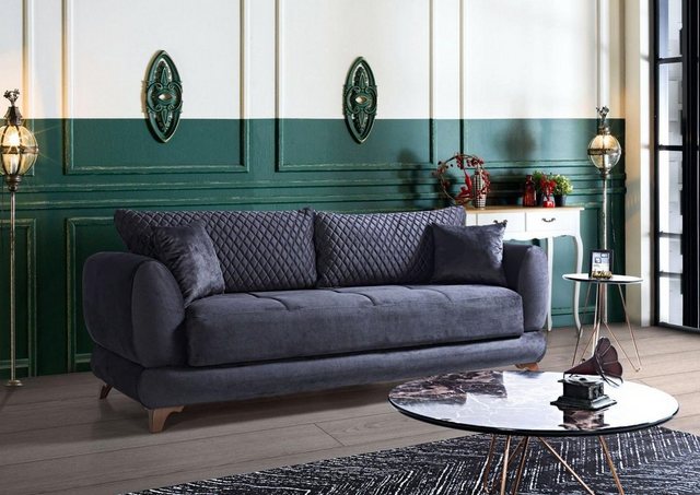 JVmoebel Sofa Dreisitzer Couch mit Schlaffunktion Sofa Bett Klappcouch Text günstig online kaufen