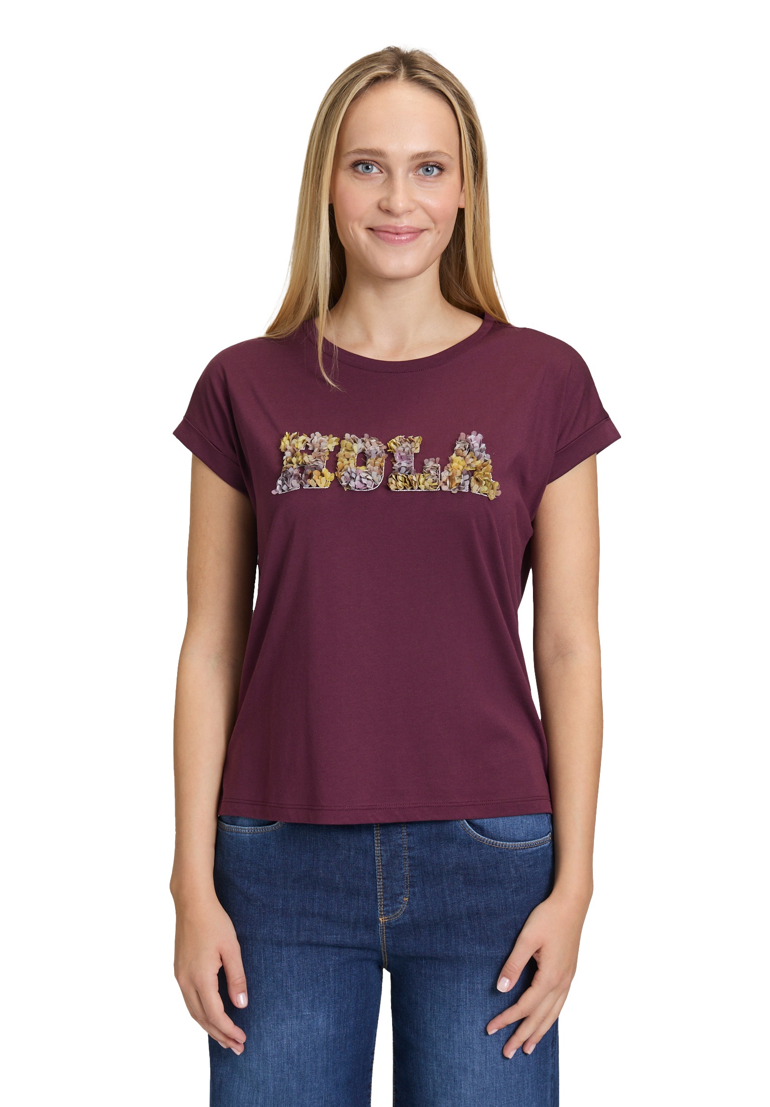 Cartoon Kurzarmshirt "Cartoon Damen Rundhals-Shirt mit Ärmelaufschlag", (1 günstig online kaufen