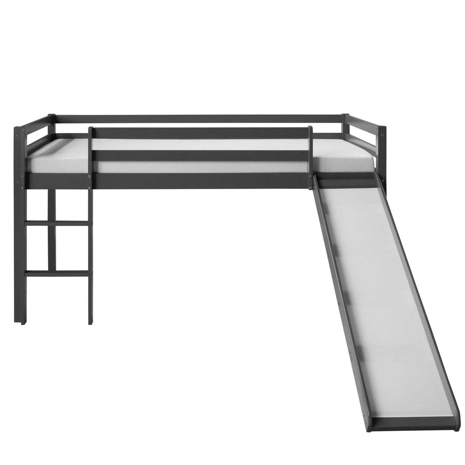 Homestyle4u Kinderbett 90x200 mit Rutsche in Grau 1862 günstig online kaufen
