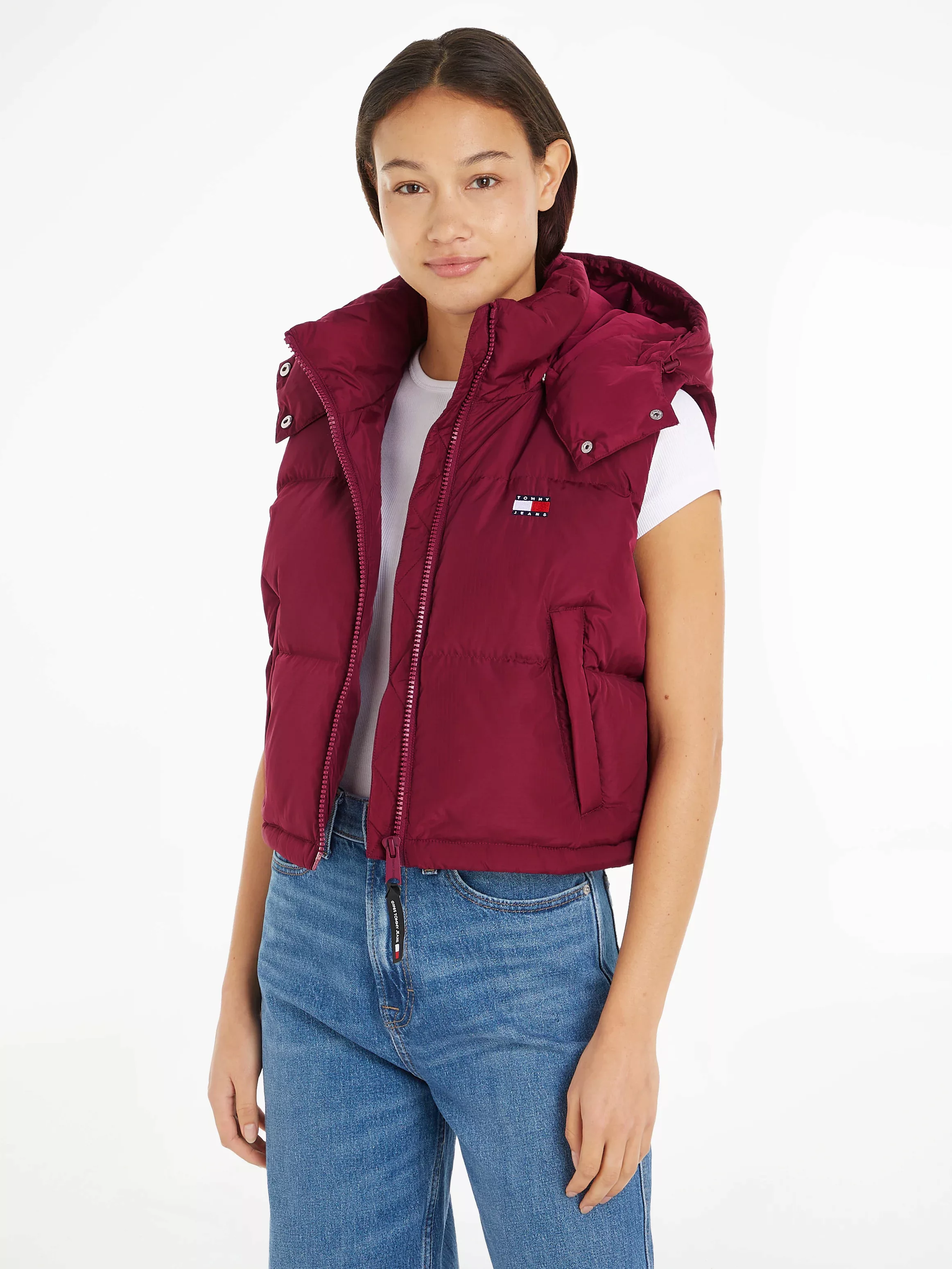 Tommy Jeans Steppweste TJW CRP ALASKA PUFFER VEST in modischer Cropped Form günstig online kaufen