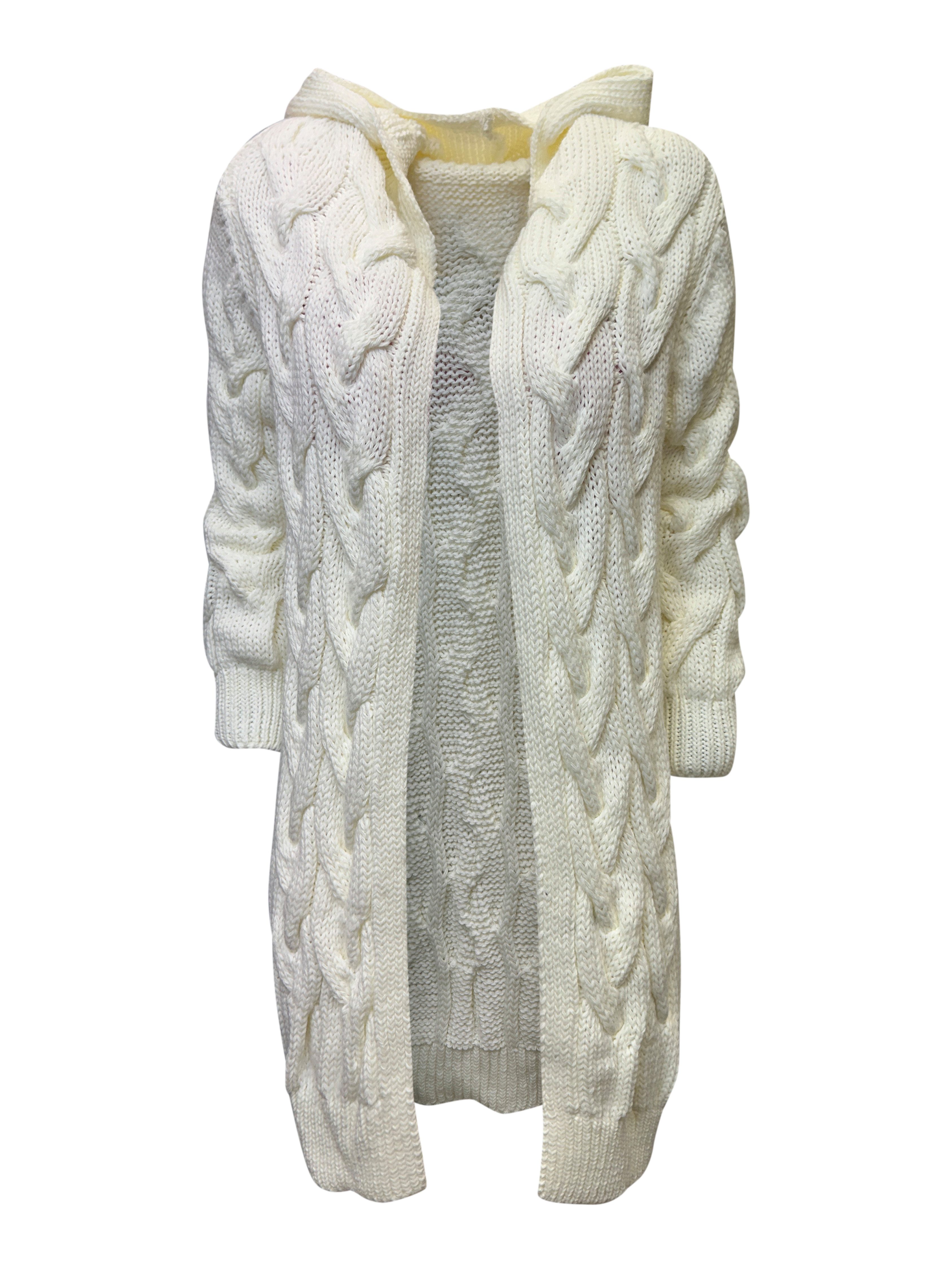 Worldclassca Kapuzenstrickjacke Worldclassca lange Strickjacke Zopfmuster günstig online kaufen