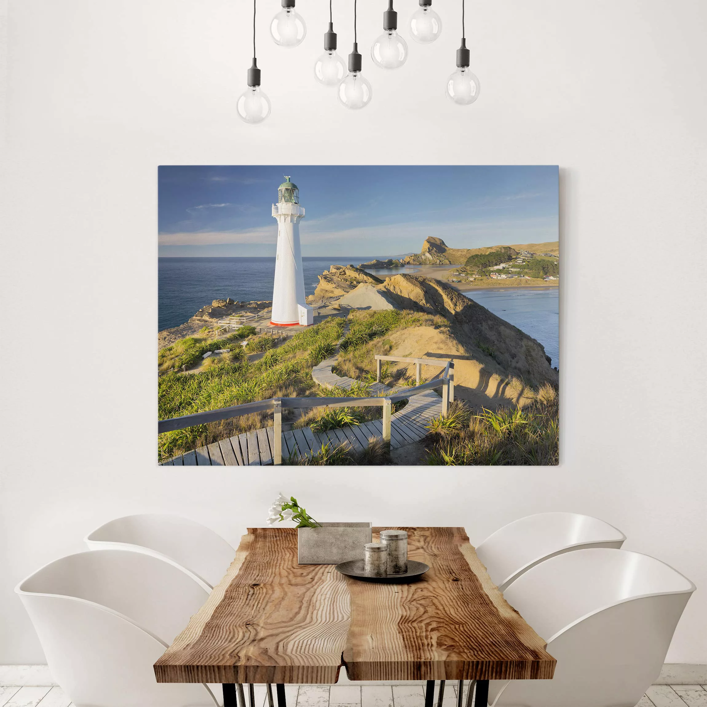 Leinwandbild Strand - Querformat Castle Point Leuchtturm Neuseeland günstig online kaufen