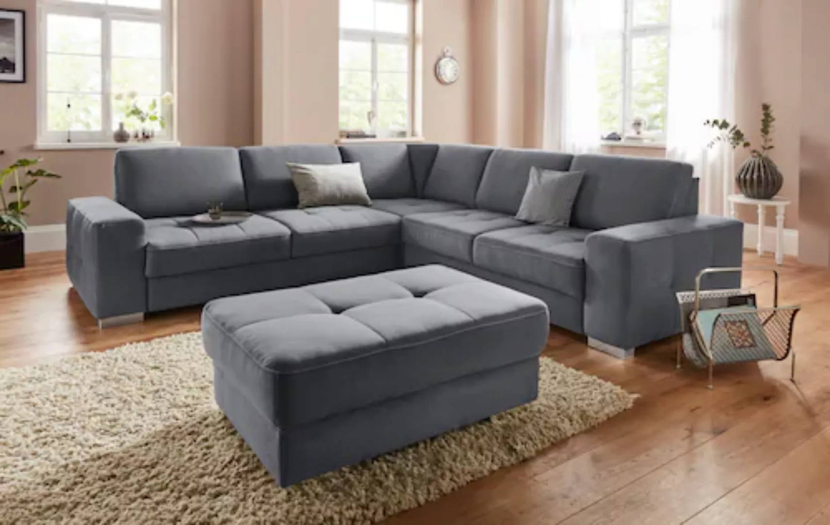 sit&more Ecksofa "Santorini L-Form", mit Federkern und Sitztiefenverstellun günstig online kaufen