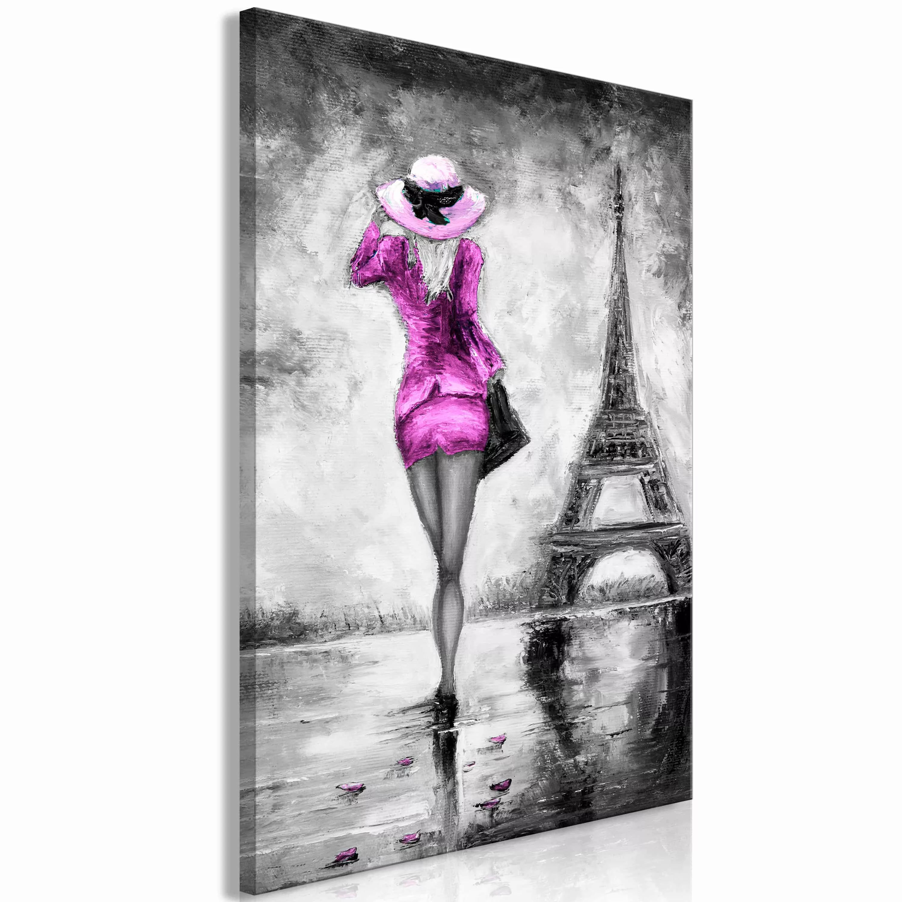 Wandbild - Parisian Woman (1 Part) Vertical Pink günstig online kaufen