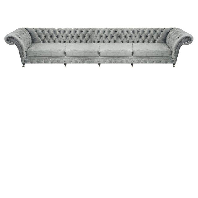 JVmoebel Chesterfield-Sofa Designer Möbel Grau Chestefield Wohnzimmer Sofag günstig online kaufen