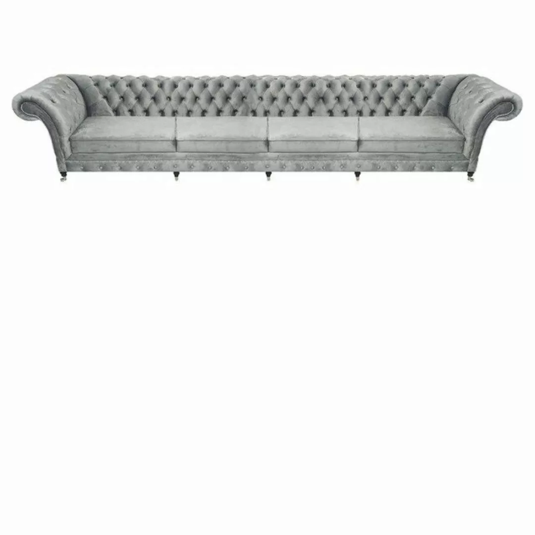 JVmoebel Chesterfield-Sofa Designer Möbel Grau Chestefield Wohnzimmer Sofag günstig online kaufen