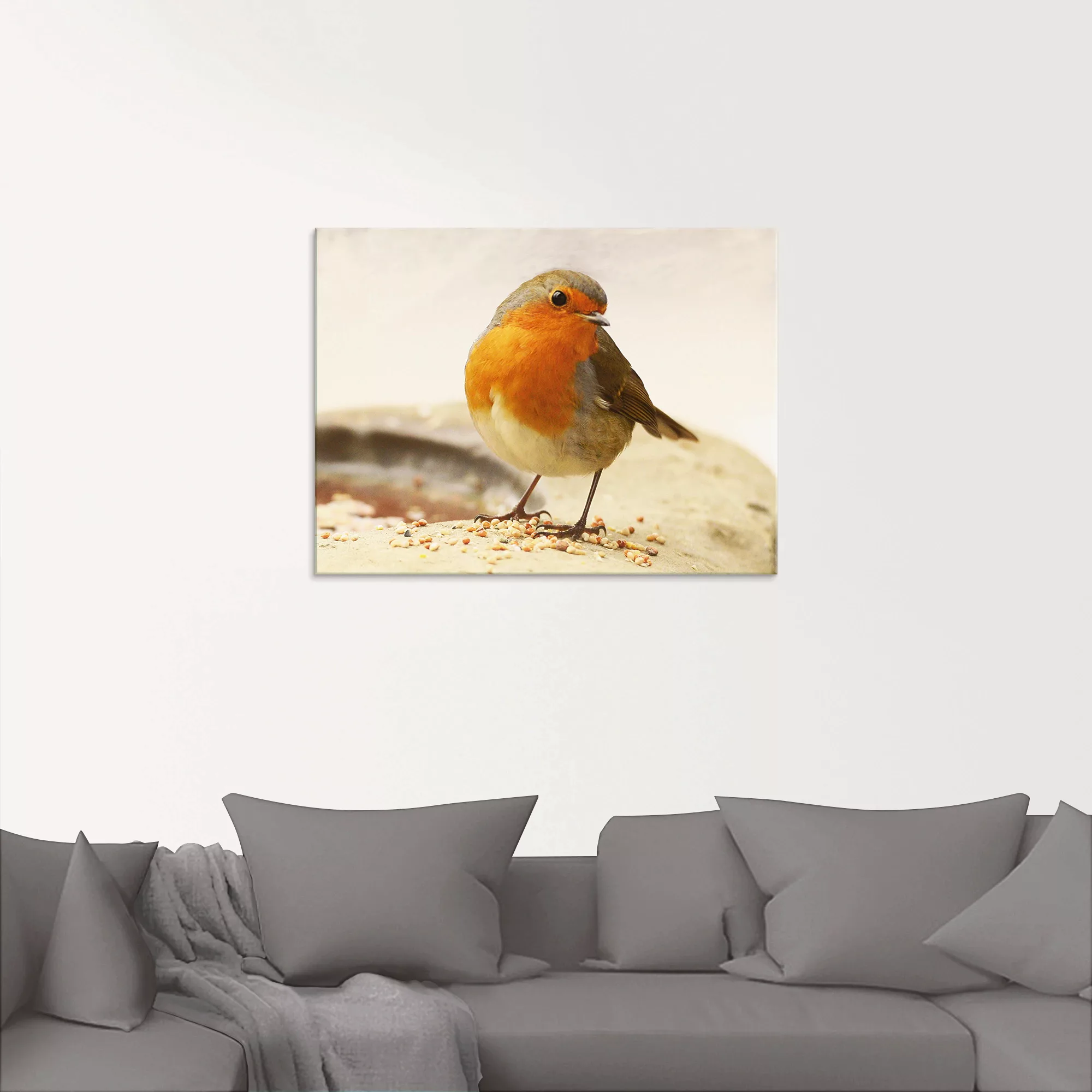 Artland Glasbild »Rotkehlchen«, Vögel, (1 St.), in verschiedenen Größen günstig online kaufen