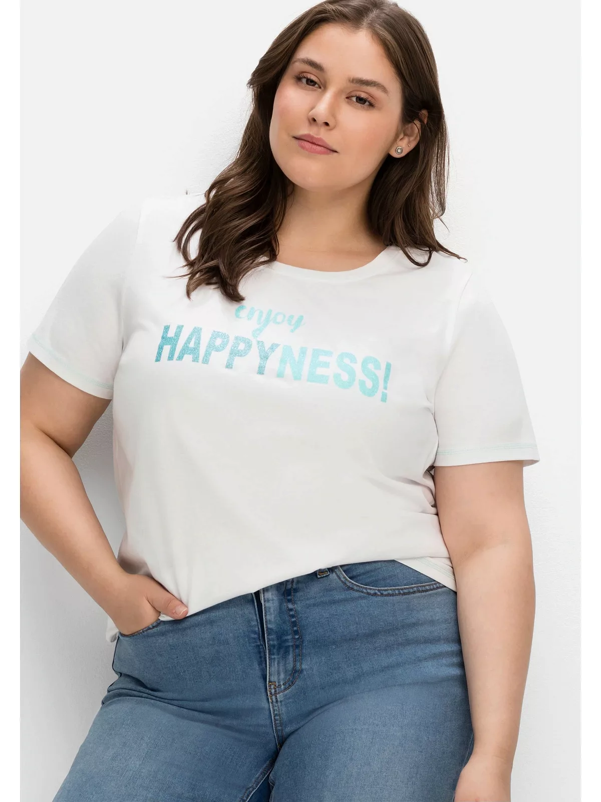 Sheego T-Shirt "Große Größen", mit Wordingprint, leicht tailliert günstig online kaufen