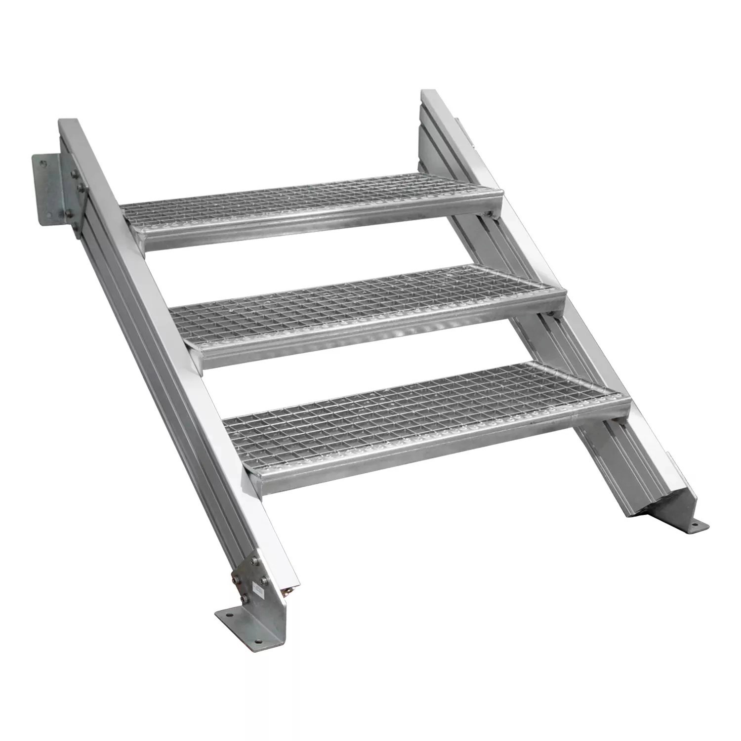Treba Außentreppe Alaska 3 mit 3 Gitterroststufen 80 cm x 27 cm Aluminium günstig online kaufen
