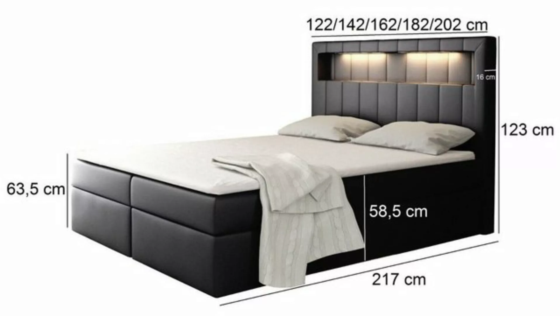 yourhouse24 Boxspringbett Alpina mit 2 Bettkästen, Doppelbett mit Bonell-Ma günstig online kaufen