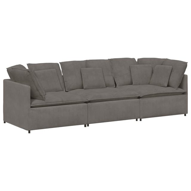 vidaXL Sofa Modulares Sofa mit Kissen Cordstoff Hellgrau günstig online kaufen