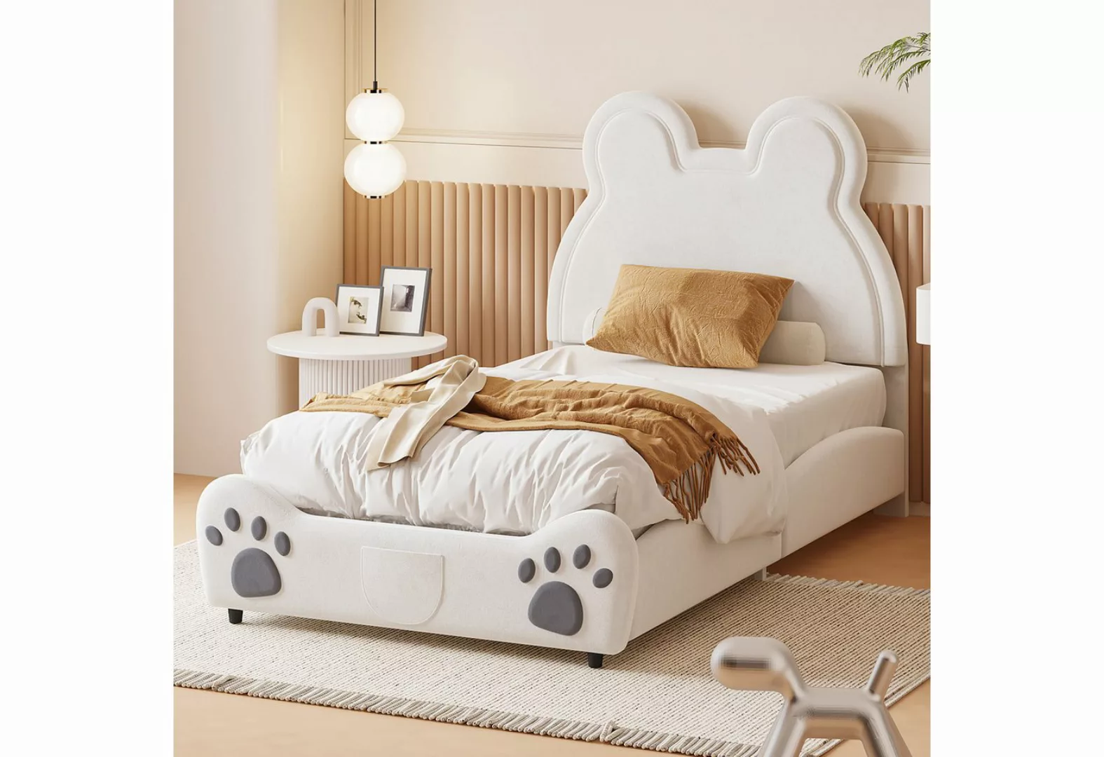 REDOM Kinderbett Bärenform. Einzelbett aus hautfreundlichem Velours (90 x 2 günstig online kaufen
