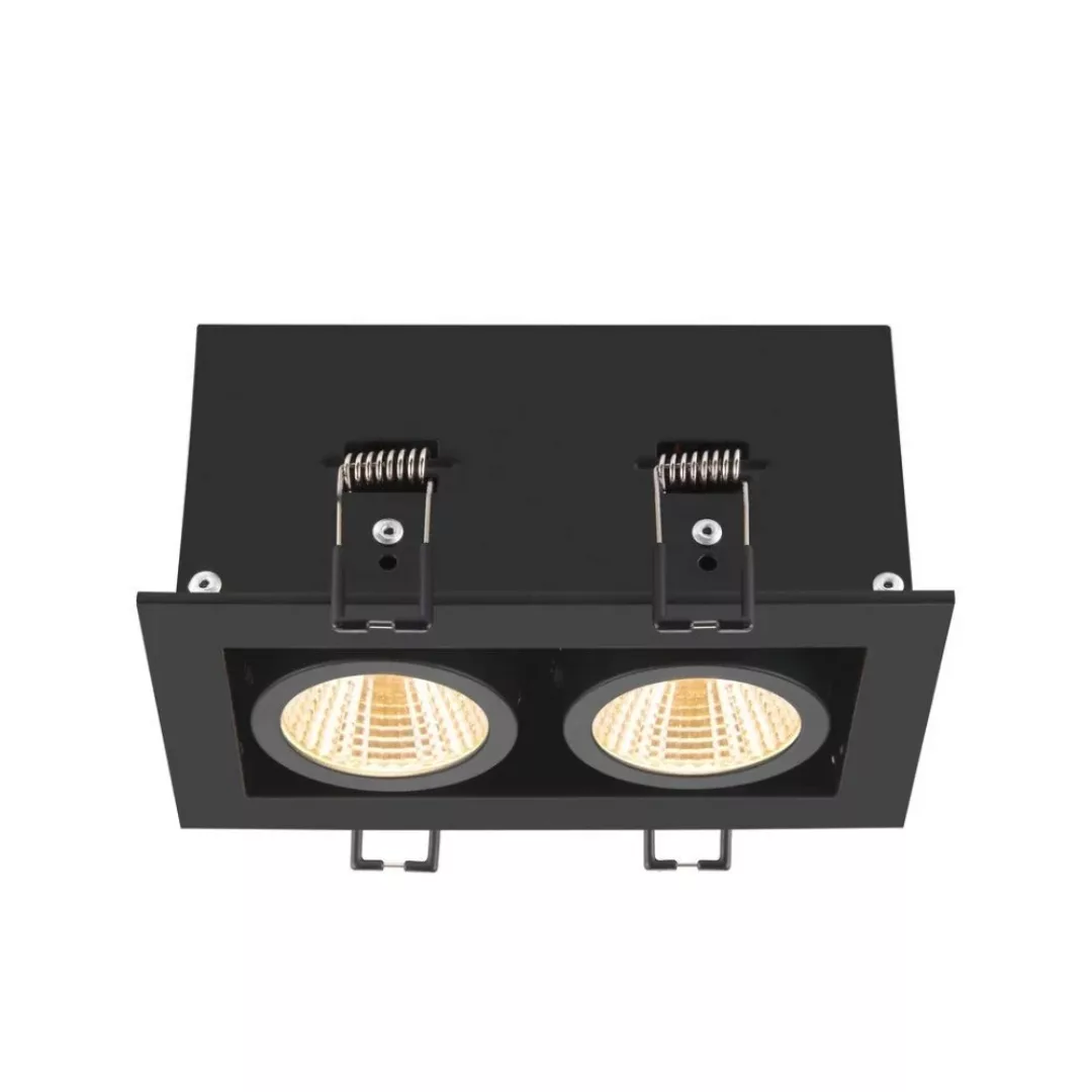 LED Deckeneinbauleuchte Kadux in Schwarz 2x 7W 1550lm 2-flammig günstig online kaufen