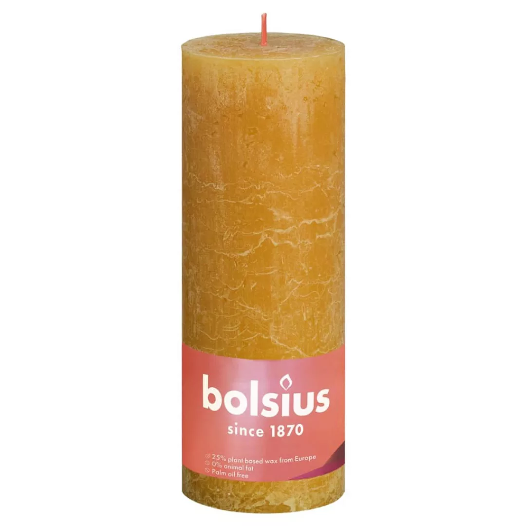 Bolsius Rustikale Stumpenkerzen Shine 4 Stk. 190x68 Mm Honiggelb günstig online kaufen