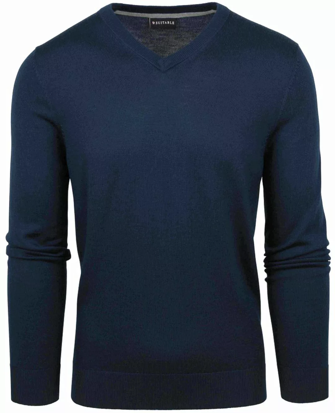 Suitable Merino Pullover V-Ausschnitt Navy - Größe XL günstig online kaufen