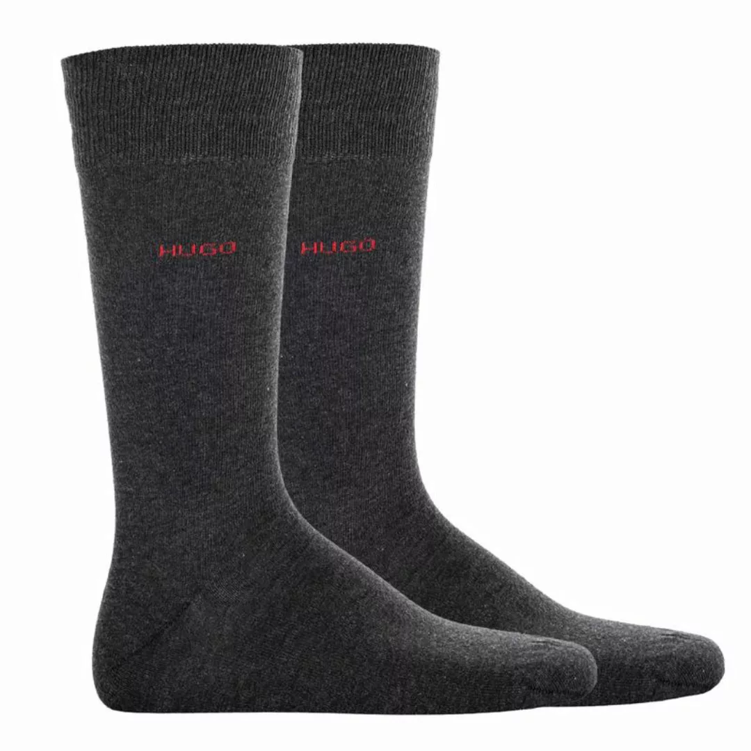 HUGO Herren Socken, 2 Paar - weiche Baumwolle, einfarbig grau 39-42 günstig online kaufen