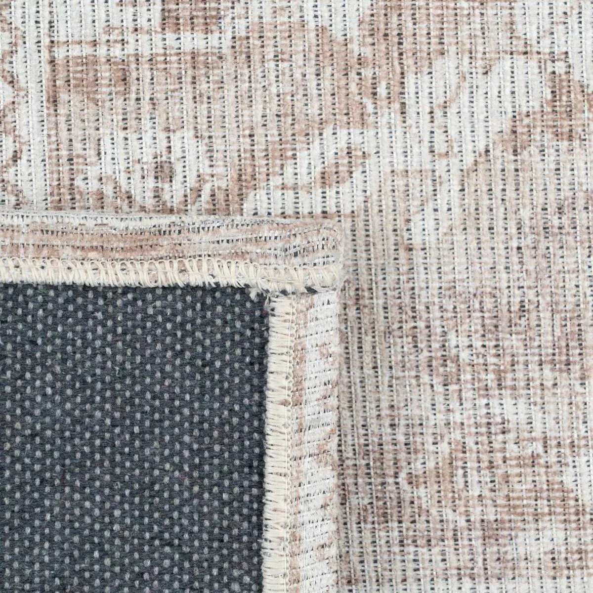 Teppich 80 X 150 Cm Polyester Baumwolle Taupe günstig online kaufen