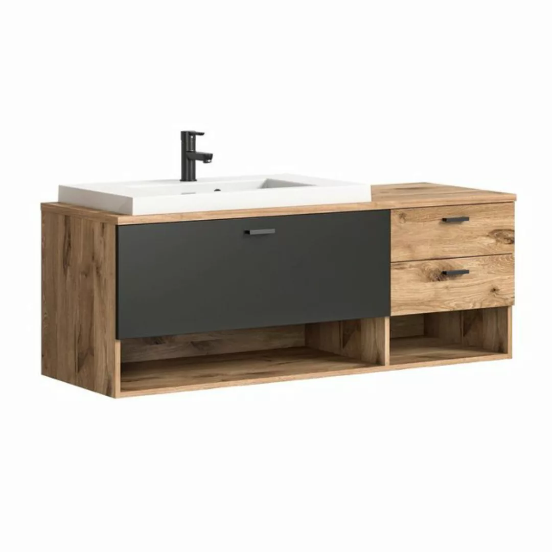 Newroom Waschbeckenunterschrank Gorado Waschbeckenunterschrank Nox Oak NB N günstig online kaufen