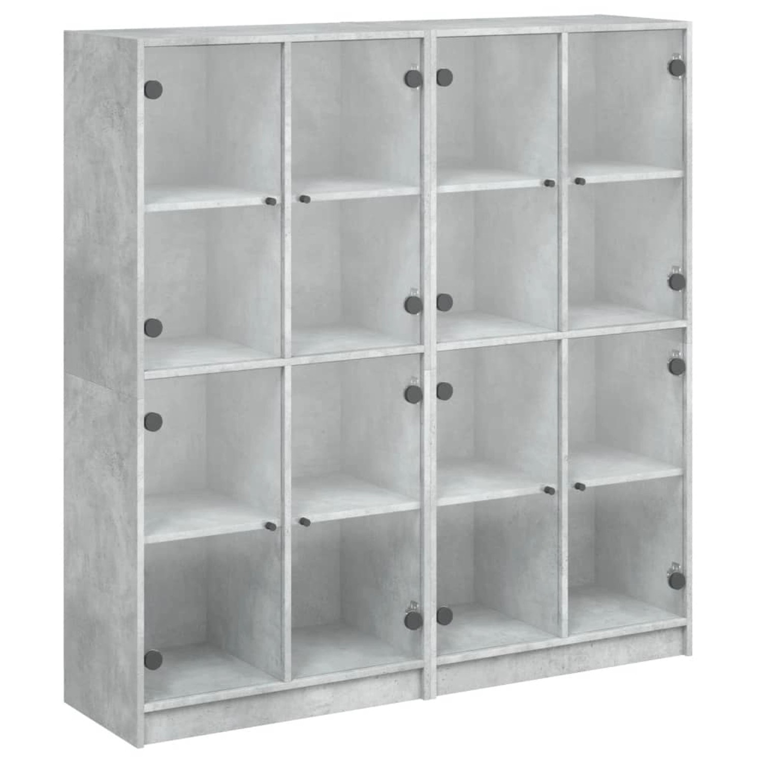 vidaXL Bücherschrank mit Türen Betongrau 136x37x142 cm Holzwerkstoff günstig online kaufen