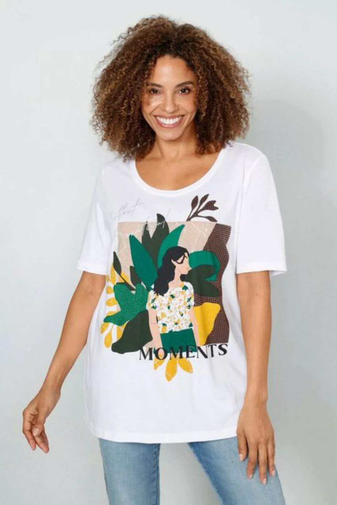 MIAMODA Rundhalsshirt T-Shirt großer Druck Halbarm günstig online kaufen