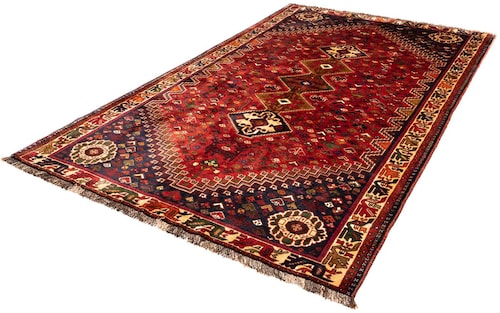 morgenland Wollteppich »Shiraz Medaillon 260 x 155 cm«, rechteckig, 1 mm Hö günstig online kaufen