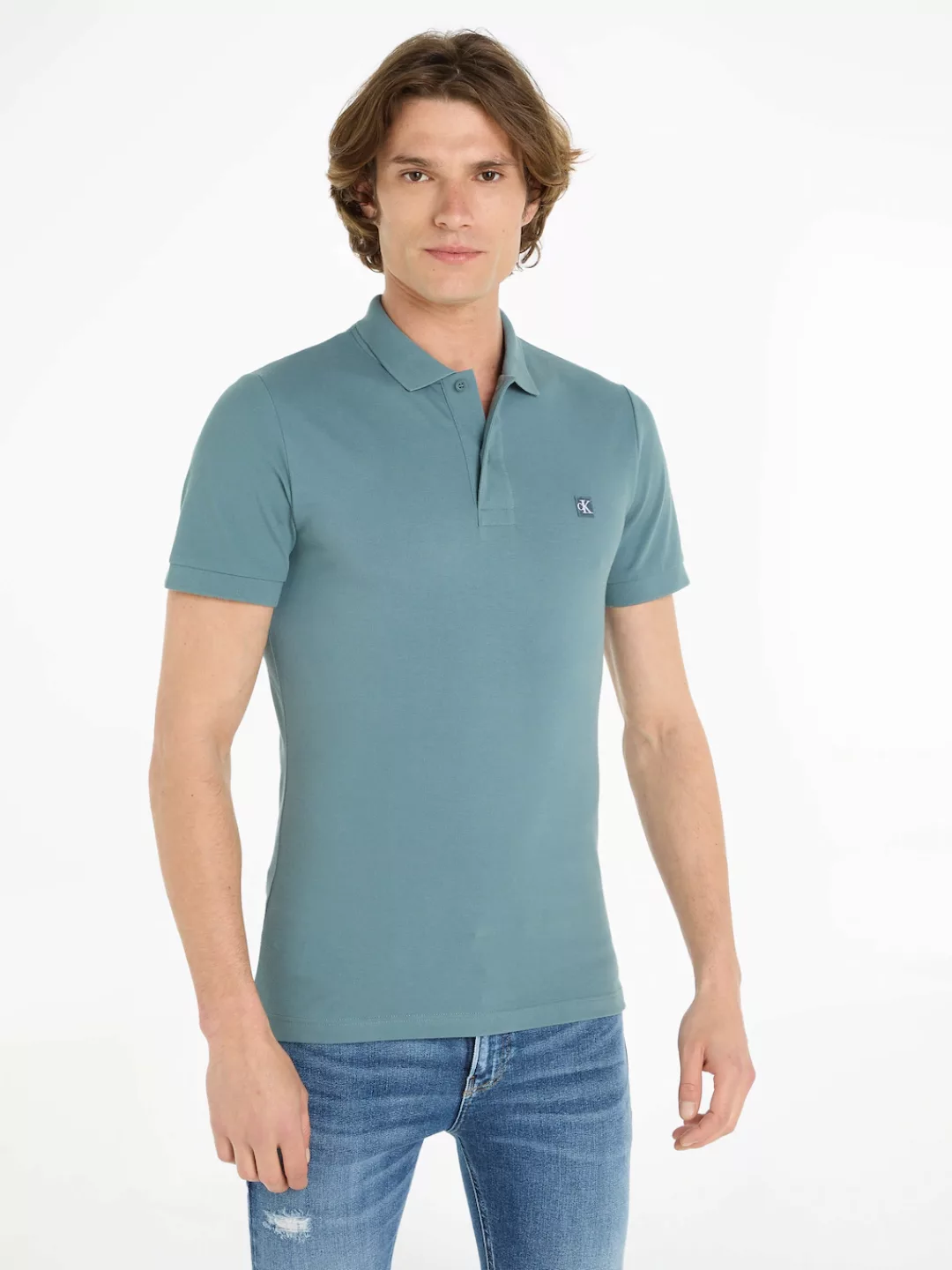 Calvin Klein Jeans Poloshirt "CK EMBRO BADGE SLIM POLO", mit Logopatch günstig online kaufen