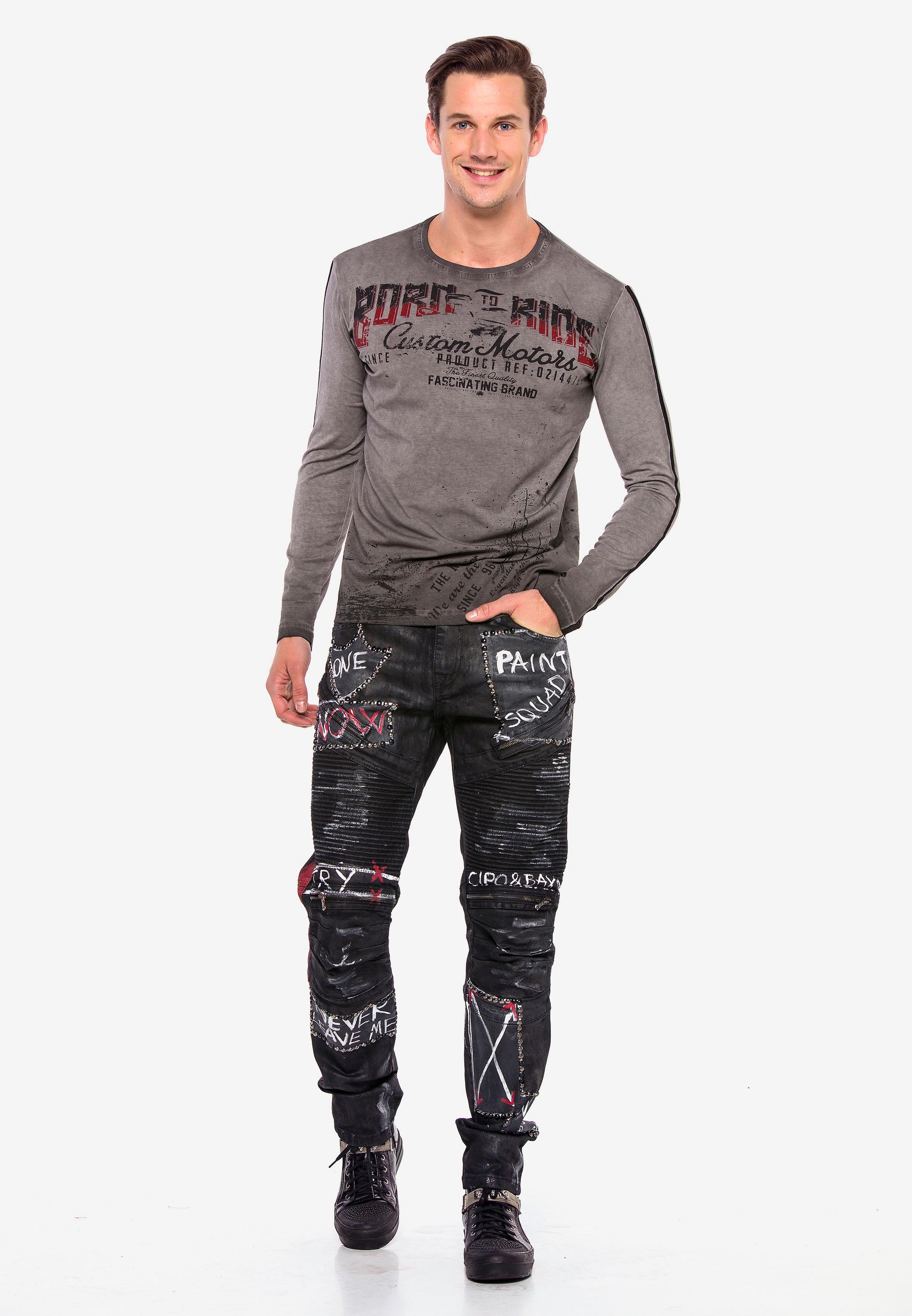 Cipo & Baxx Straight-Jeans, mit coolen Schriftzügen günstig online kaufen