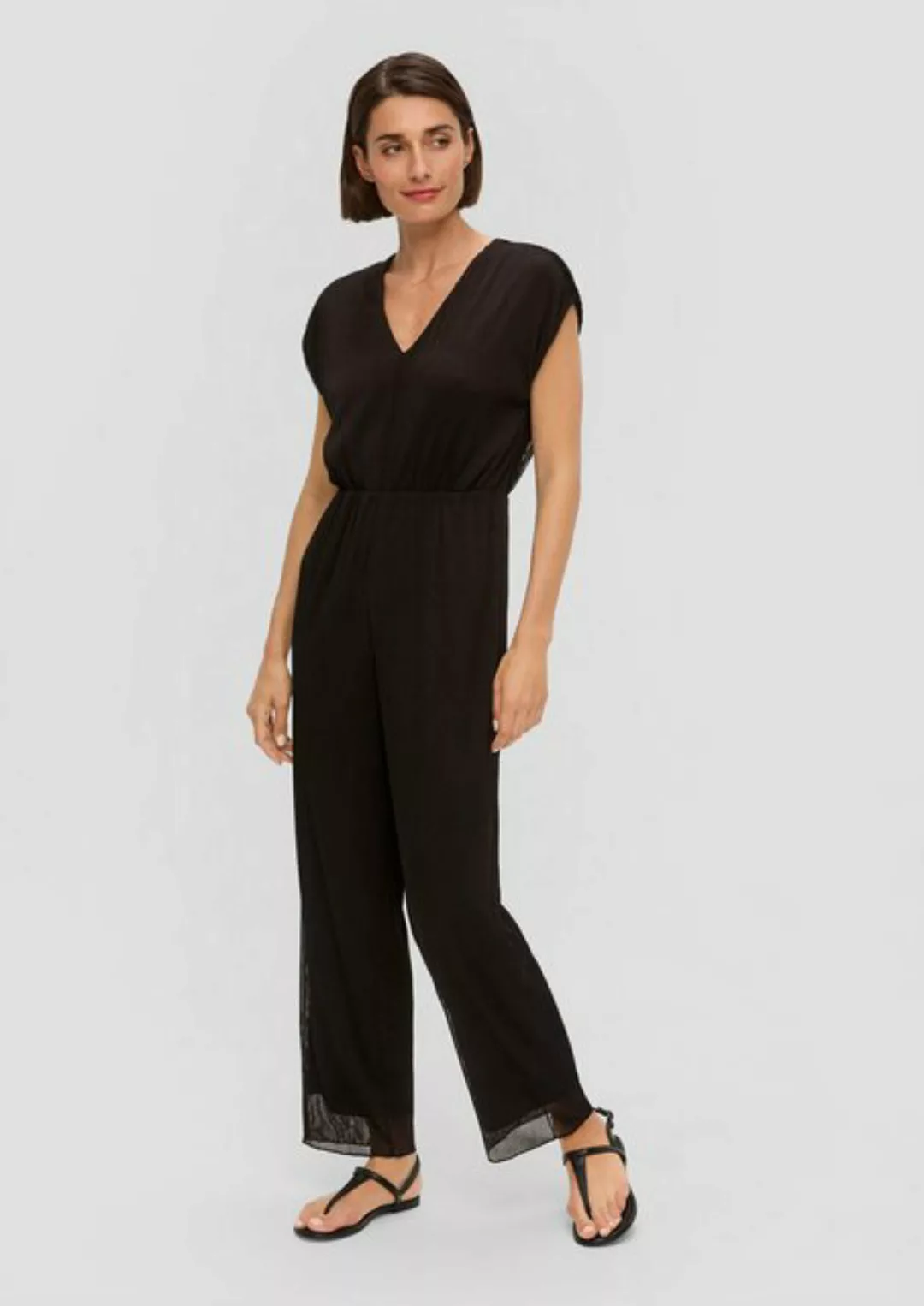 s.Oliver BLACK LABEL Overall Plissierter Jumpsuit aus Mesh günstig online kaufen