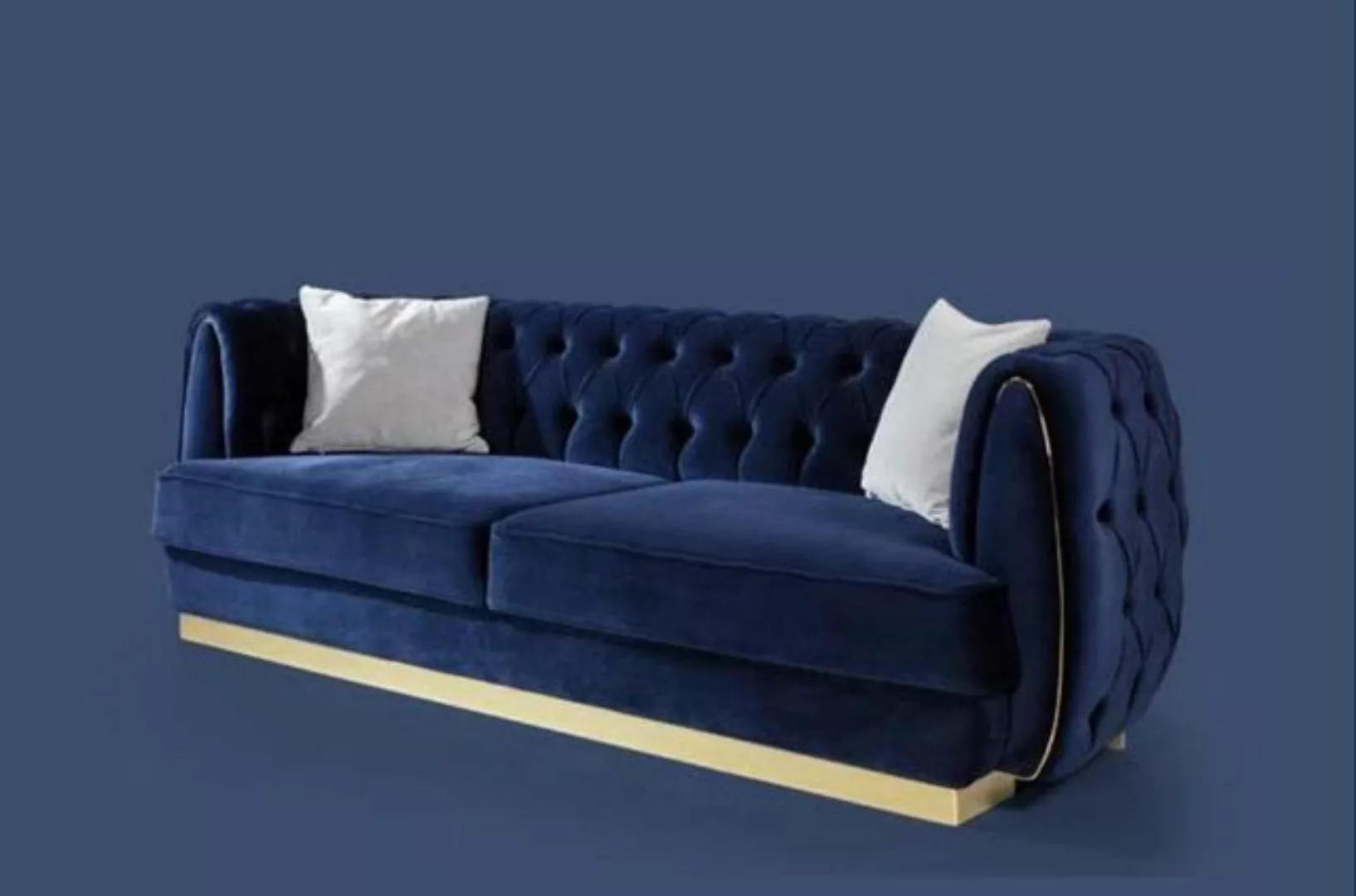 JVmoebel Sofa Blaue Dreisitzer Couch Sofa Elegante Sitzmöbel Sofa Chesterfi günstig online kaufen