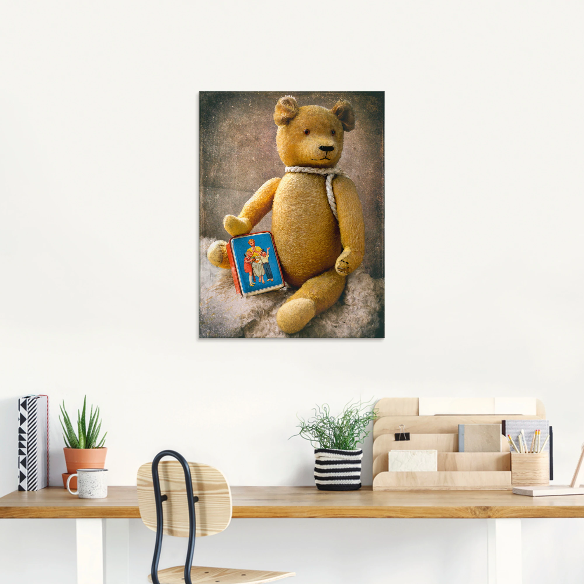 Artland Glasbild "Teddybär mit Sparbüchse", Spielzeuge, (1 St.), in verschi günstig online kaufen