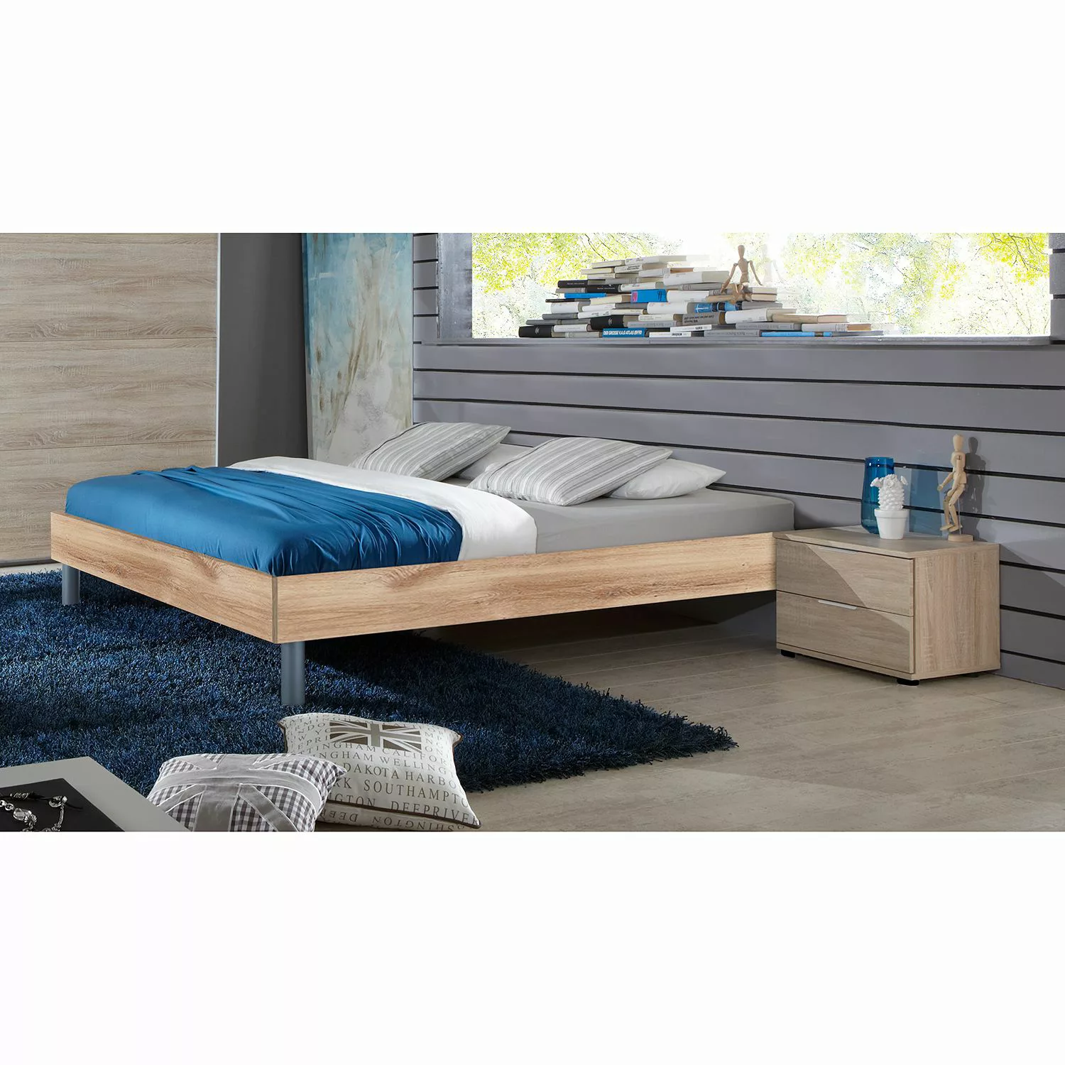 home24 Wimex Bettgestell Easy Beds 90x200 cm Spanplatte Plankeneiche Dekor günstig online kaufen