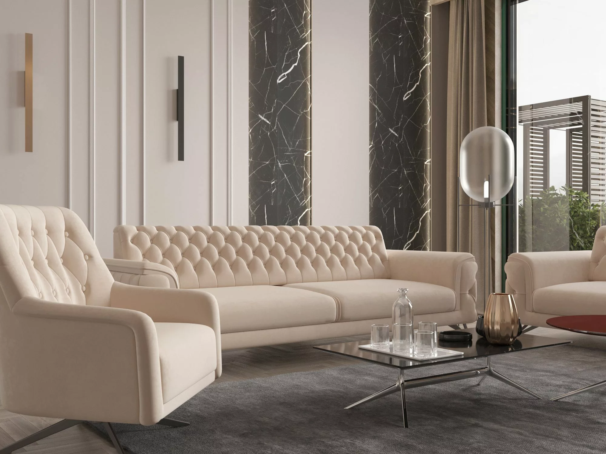 Möbeldreams Sofa Alina Living Kombi-Set Chesterfield günstig online kaufen