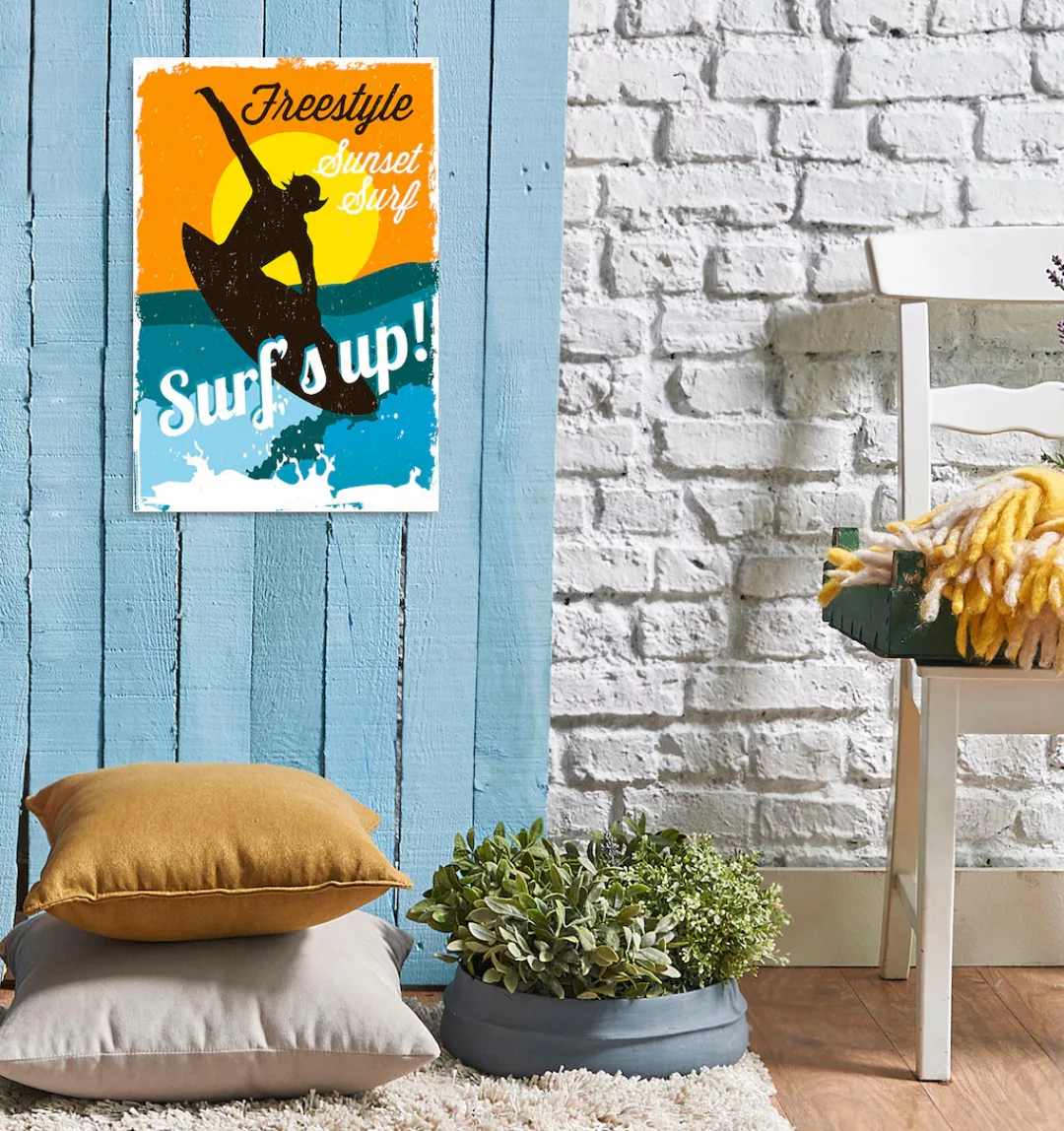 queence Metallbild "Surfs up", (1 St.), Stahlschilder günstig online kaufen