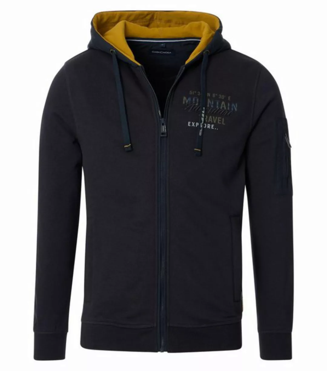 CASAMODA Sweatjacke - Sweatjacke mit Print - Zip-Hoodie - günstig online kaufen