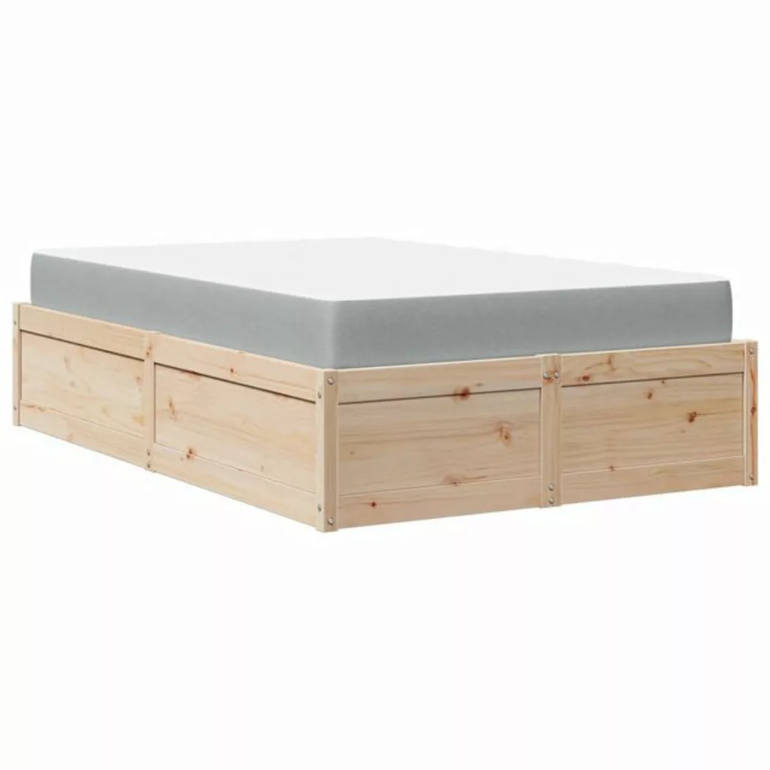 vidaXL Bett Bett mit Matratze 140x190 cm Massivholz Kiefer günstig online kaufen