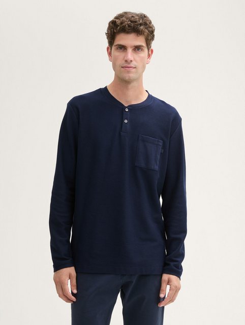 TOM TAILOR Langarmshirt Henley Langarmshirt mit Brusttasche günstig online kaufen