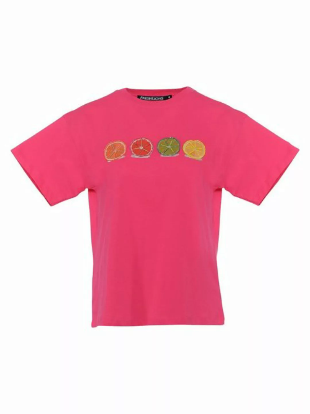 freshlions T-Shirt T-Shirt Orangen pink L Stickerei günstig online kaufen