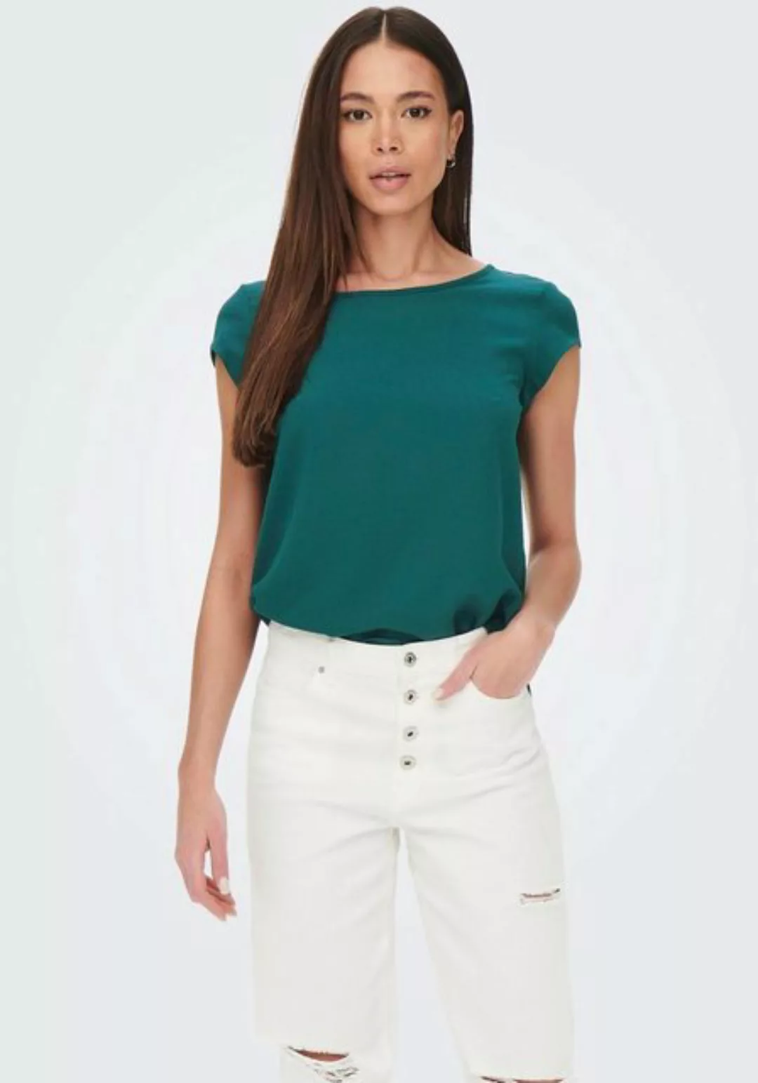 ONLY Blusenshirt Einfarbige Kurzarm Bluse T-Shirt Oberteil ONLVIC (1-tlg) 4 günstig online kaufen