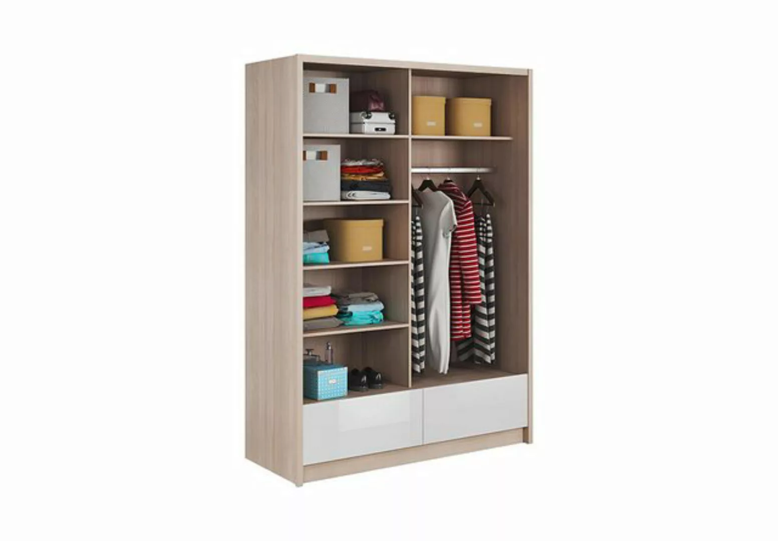 Xlmoebel Kleiderschrank Neu 150cm Garderobenschrank mit vielseitigen Regale günstig online kaufen