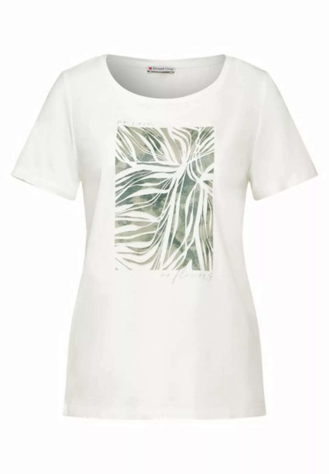 STREET ONE Kurzarmshirt - T-Shirt mit Print - bedrucktes kurzarm Shirt - Bl günstig online kaufen