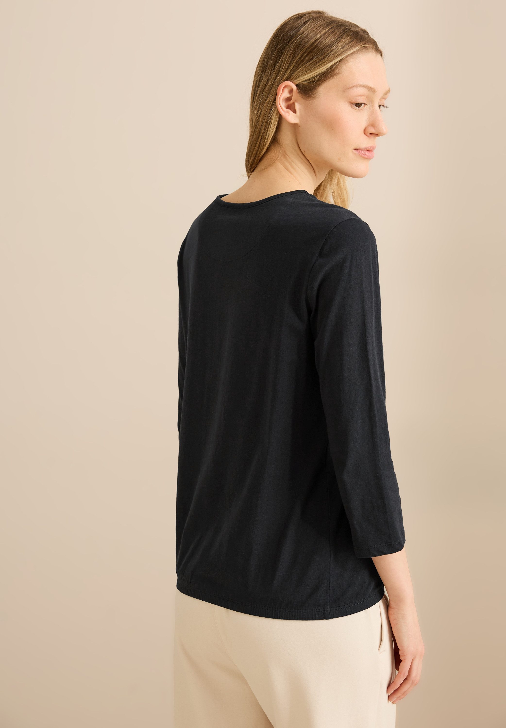 Cecil 3/4-Arm-Shirt, mit geschlitztem Rundhalsausschnitt günstig online kaufen