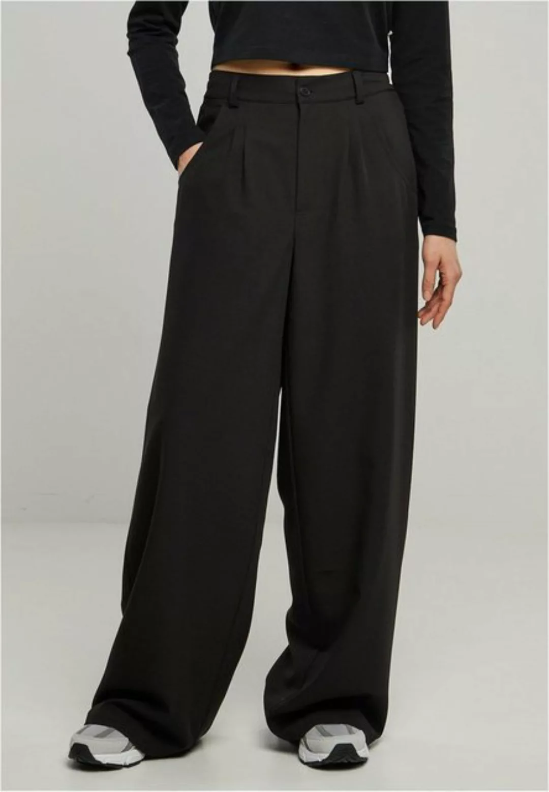 URBAN CLASSICS Funktionshose Ladies Ultra Wide Pleat-Front Pants Damen Stof günstig online kaufen
