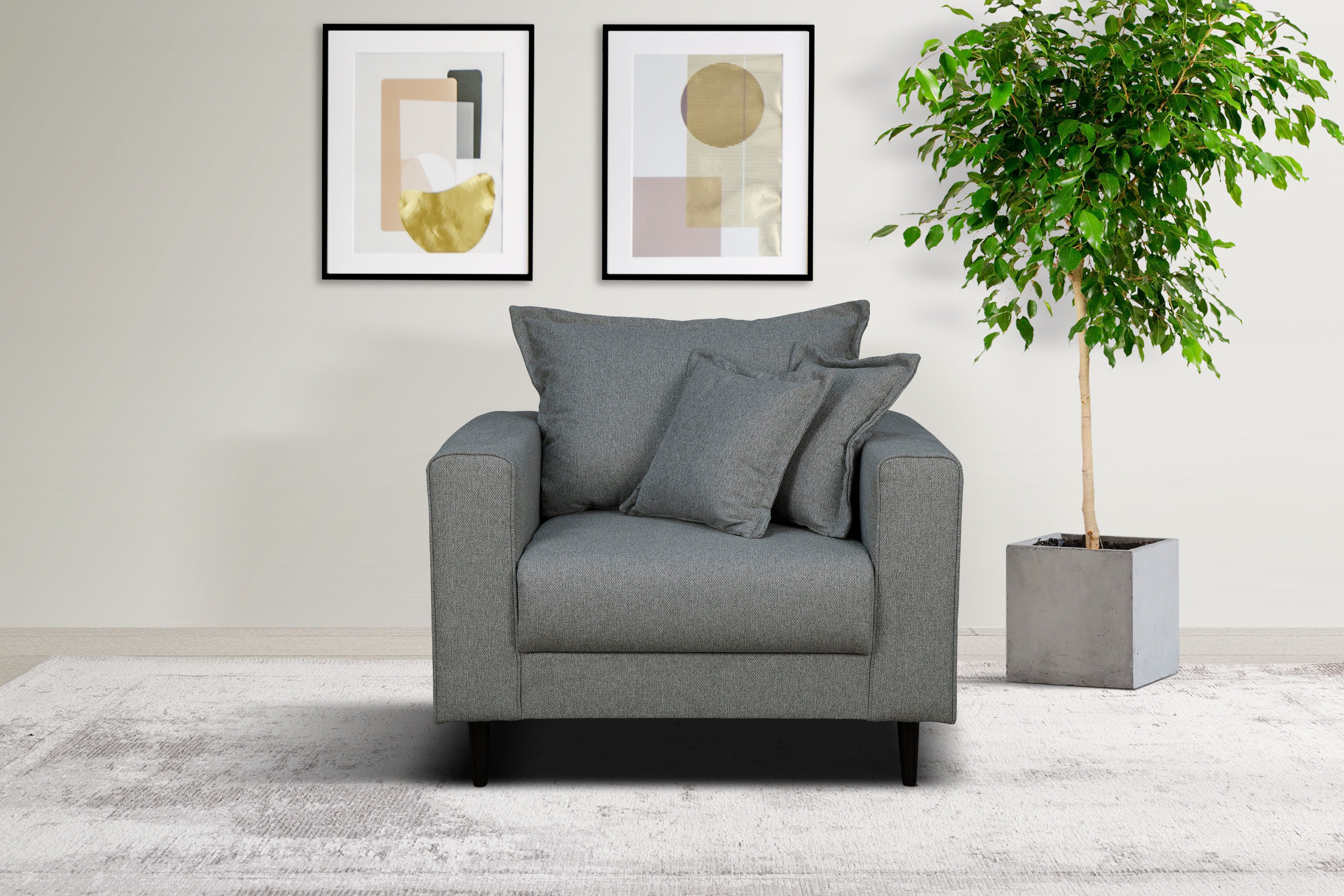 Home affaire Sessel "VEYRAS Loungesessel, Maße B/T/H: 95/84/76 cm", mit Wel günstig online kaufen