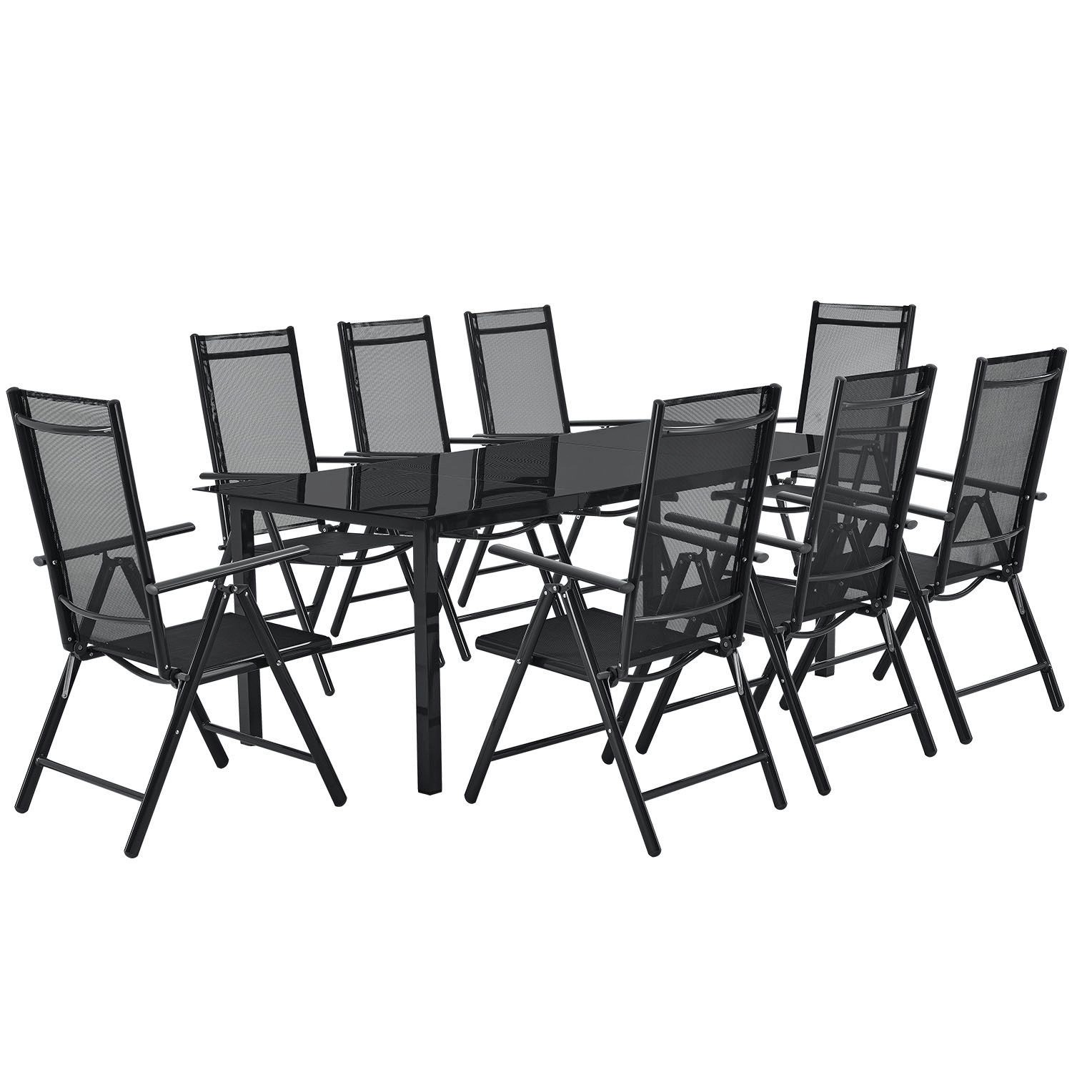 Juskys Garten-Essgruppe Milano, (9-tlg), 8 Gartenstühlen günstig online kaufen