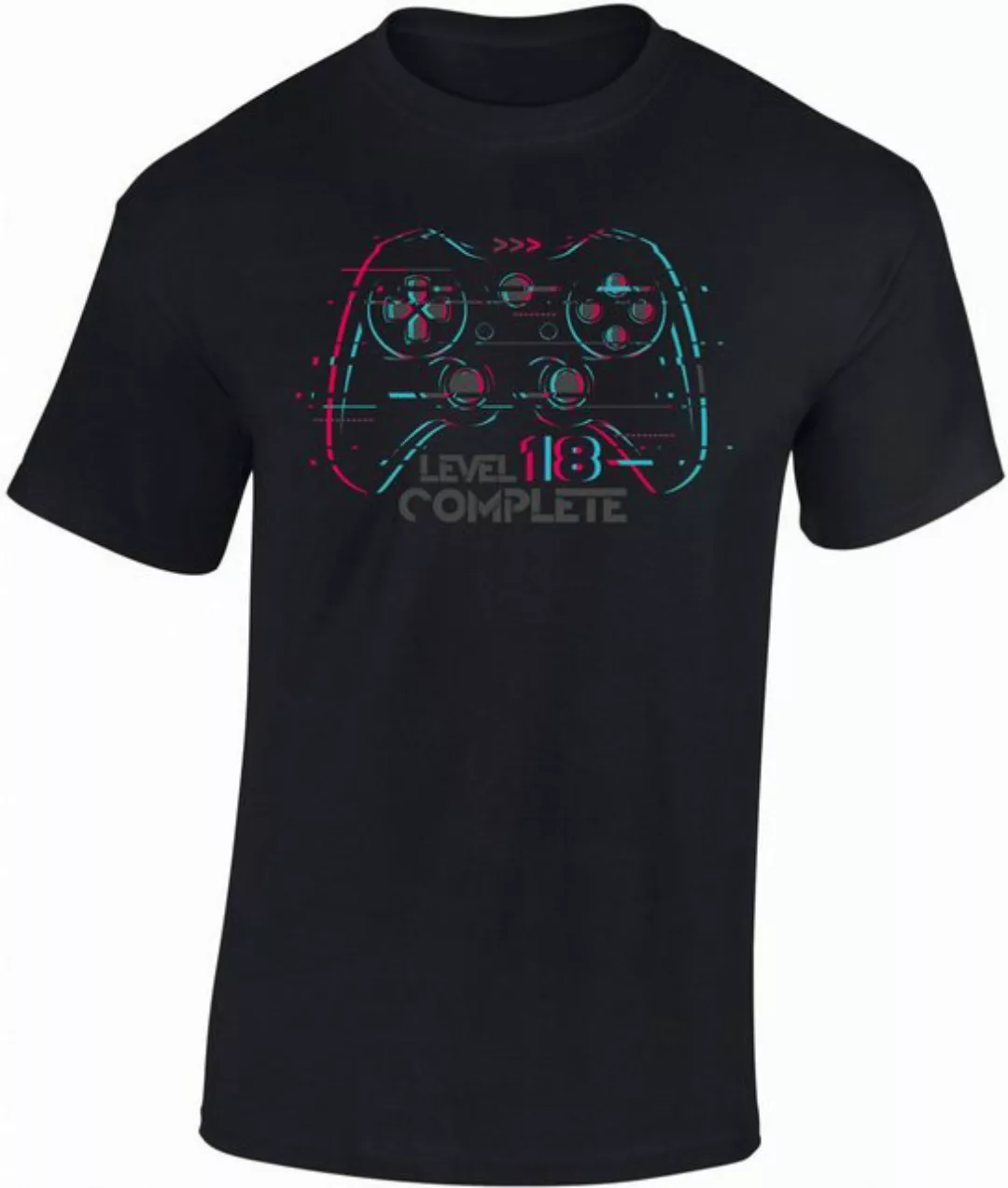 Baddery Print-Shirt Geburtstagsgeschenk für Gamer 18 Jahre - Level 18 compl günstig online kaufen